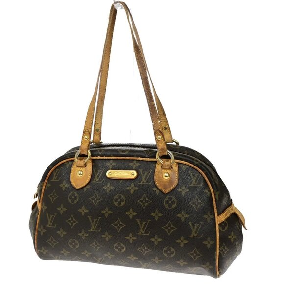 LOUIS VUITTON Montorgueil PM Shoulder Bag Monogram Leather Brown - Picture 1 of 14